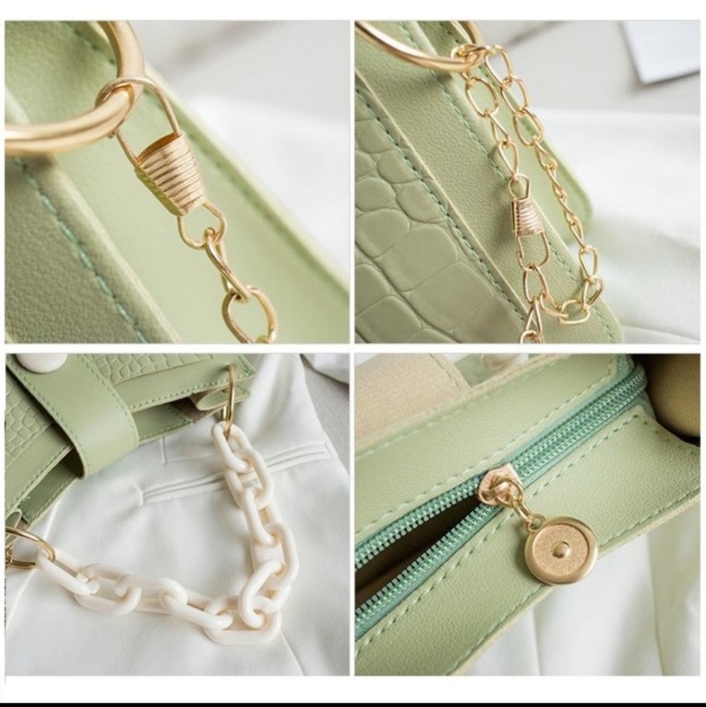 Mini Croc Embossed Chain Purse - Picture 4 of 7